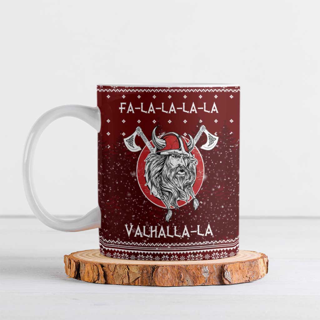 Vikings Fa La La La Christmas Ceramic Mug Xmas Holiday Patterns - Wonder Print Shop