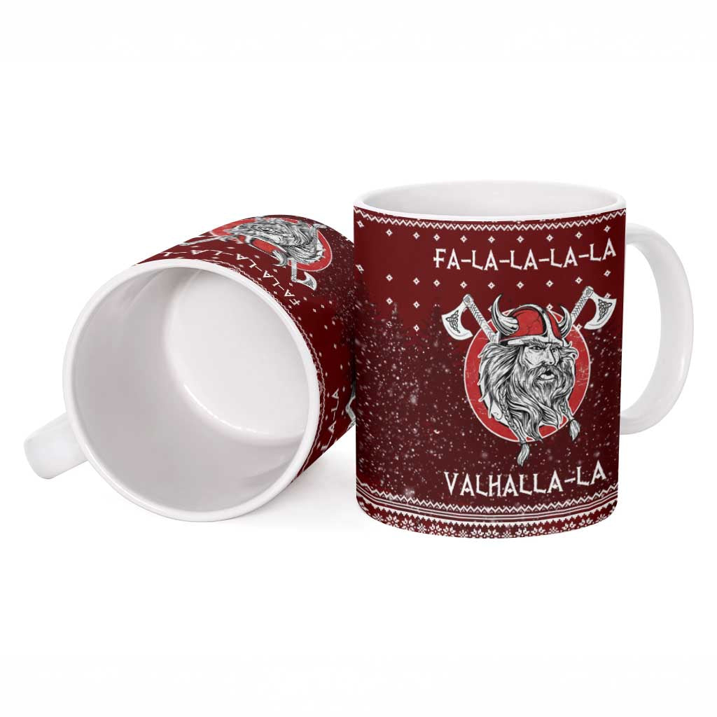 Vikings Fa La La La Christmas Ceramic Mug Xmas Holiday Patterns - Wonder Print Shop