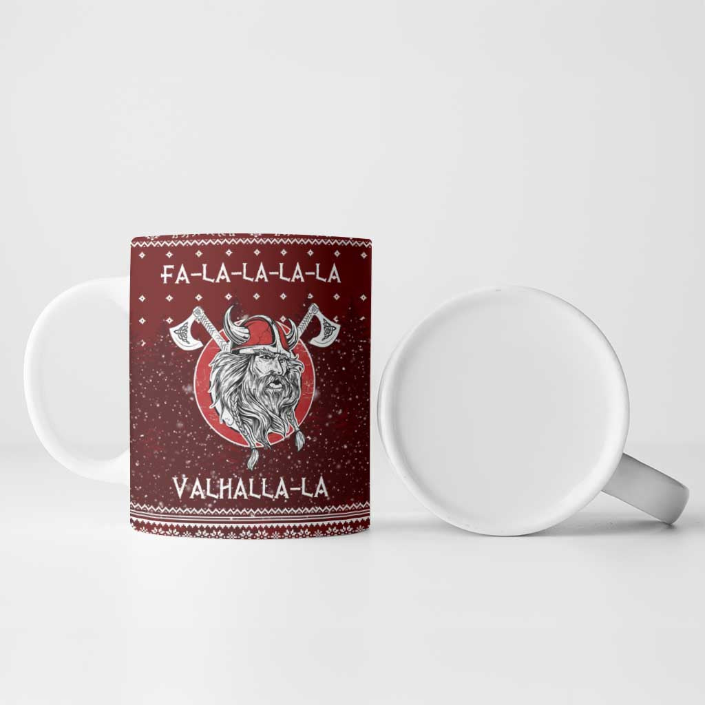 Vikings Fa La La La Christmas Ceramic Mug Xmas Holiday Patterns - Wonder Print Shop