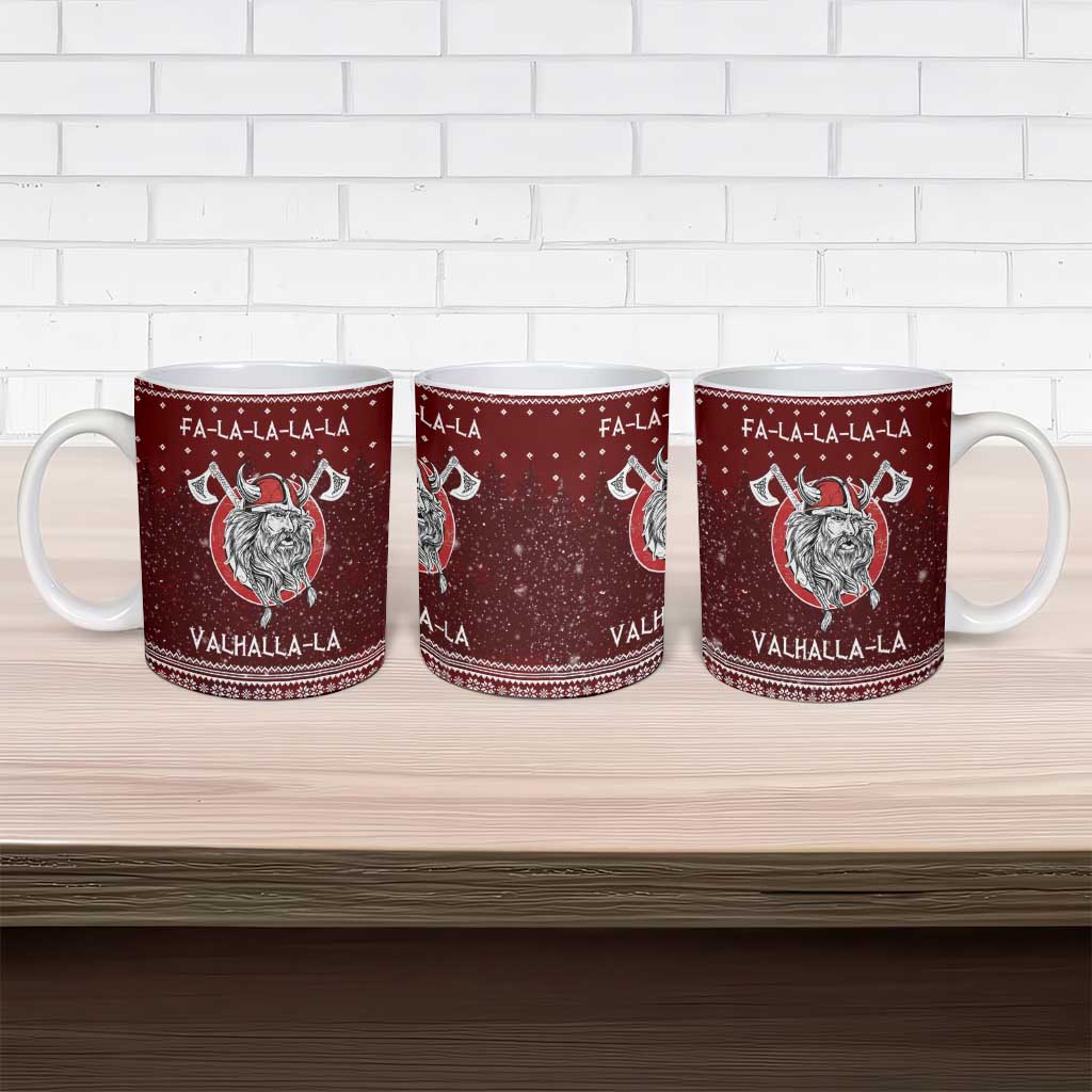 Vikings Fa La La La Christmas Ceramic Mug Xmas Holiday Patterns - Wonder Print Shop