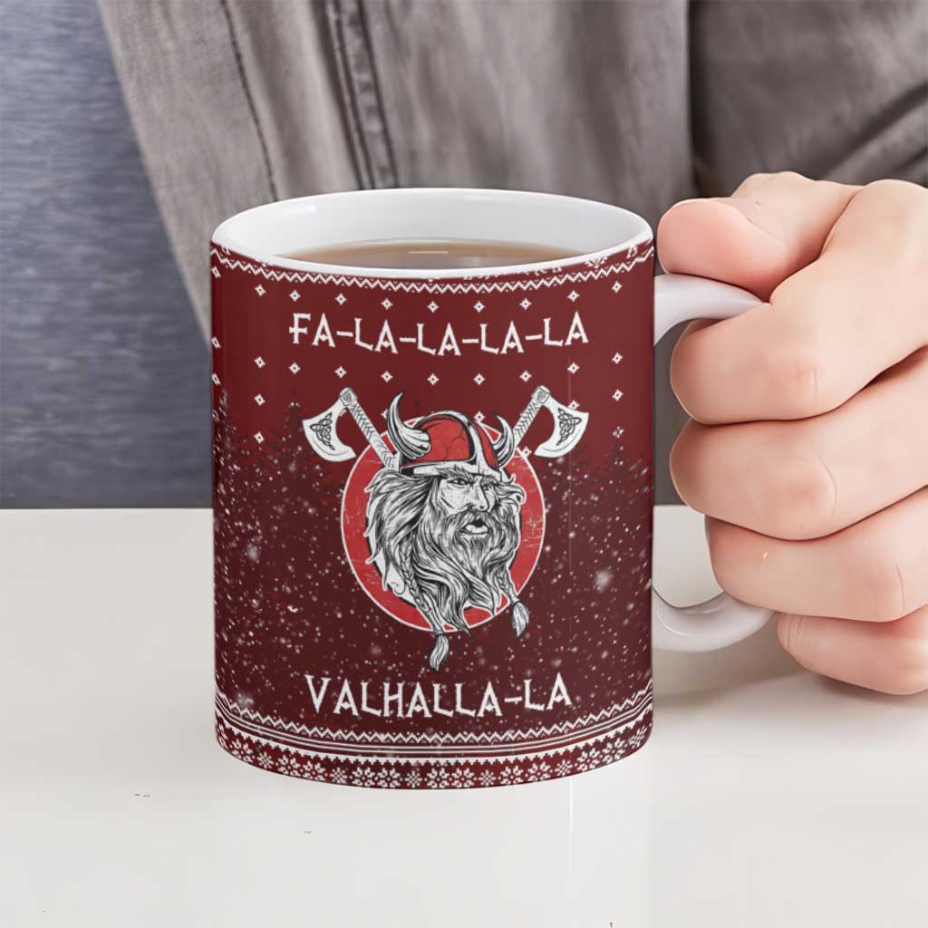 Vikings Fa La La La Christmas Ceramic Mug Xmas Holiday Patterns - Wonder Print Shop
