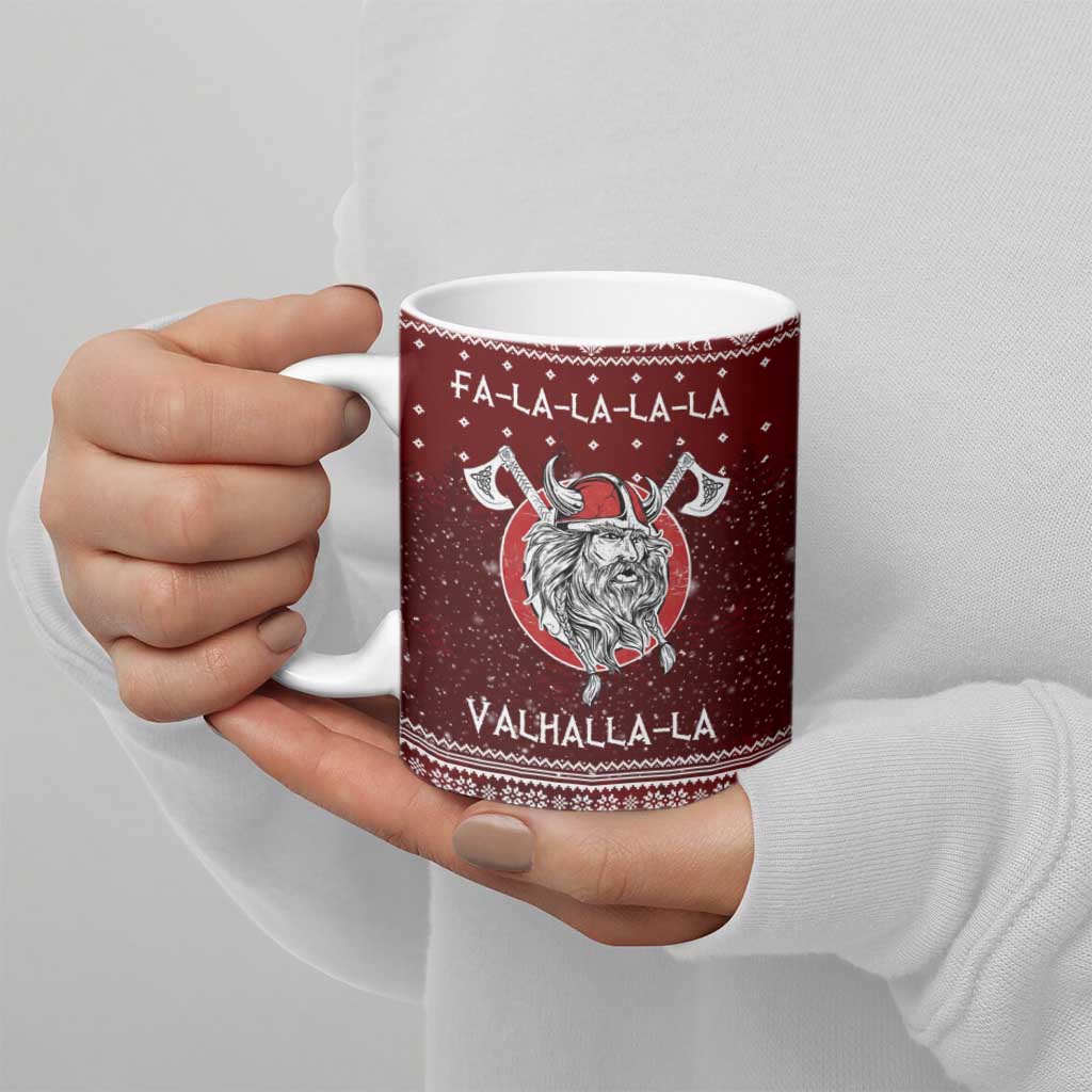 Vikings Fa La La La Christmas Ceramic Mug Xmas Holiday Patterns - Wonder Print Shop