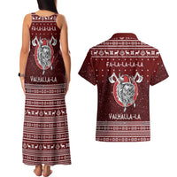 Vikings Fa La La La Christmas Couples Matching Tank Maxi Dress and Hawaiian Shirt Xmas Holiday Patterns - Wonder Print Shop