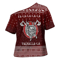 Vikings Fa La La La Christmas Cross Shoulder Shirt Xmas Holiday Patterns - Wonder Print Shop