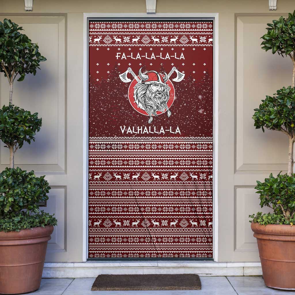 Vikings Fa La La La Christmas Door Cover Xmas Holiday Patterns - Wonder Print Shop