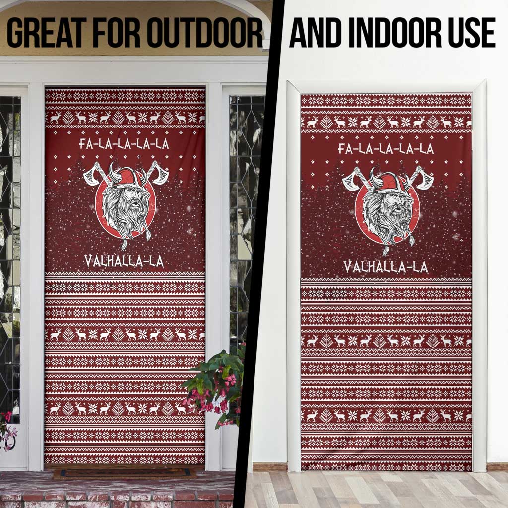 Vikings Fa La La La Christmas Door Cover Xmas Holiday Patterns - Wonder Print Shop