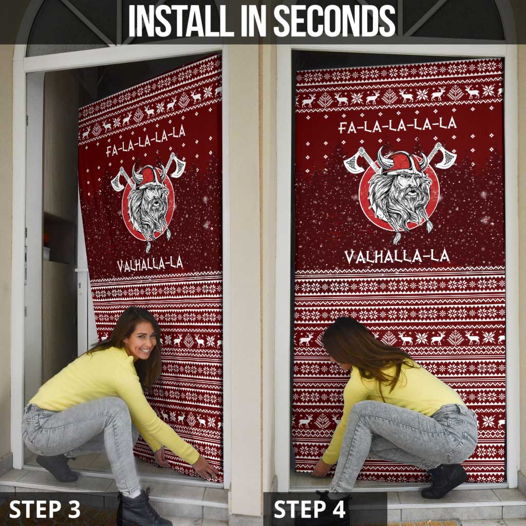 Vikings Fa La La La Christmas Door Cover Xmas Holiday Patterns - Wonder Print Shop