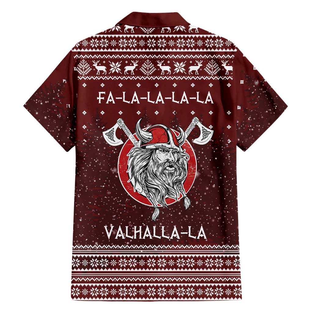 Vikings Fa La La La Christmas Family Matching Long Sleeve Bodycon Dress and Hawaiian Shirt Xmas Holiday Patterns - Wonder Print Shop