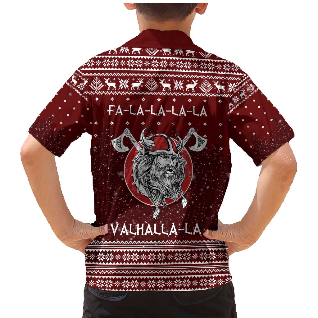 Vikings Fa La La La Christmas Family Matching Mermaid Dress and Hawaiian Shirt Xmas Holiday Patterns - Wonder Print Shop