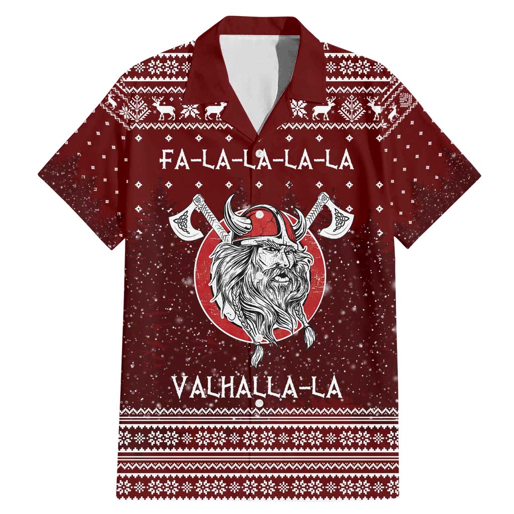 Vikings Fa La La La Christmas Family Matching Mermaid Dress and Hawaiian Shirt Xmas Holiday Patterns - Wonder Print Shop