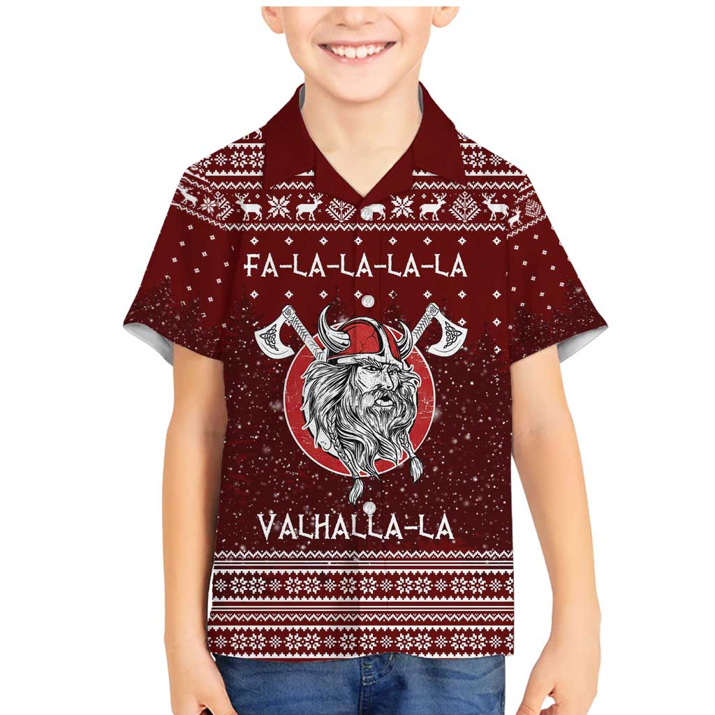 Vikings Fa La La La Christmas Family Matching Mermaid Dress and Hawaiian Shirt Xmas Holiday Patterns - Wonder Print Shop
