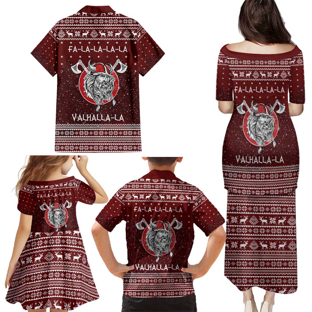 Vikings Fa La La La Christmas Family Matching Puletasi and Hawaiian Shirt Xmas Holiday Patterns - Wonder Print Shop