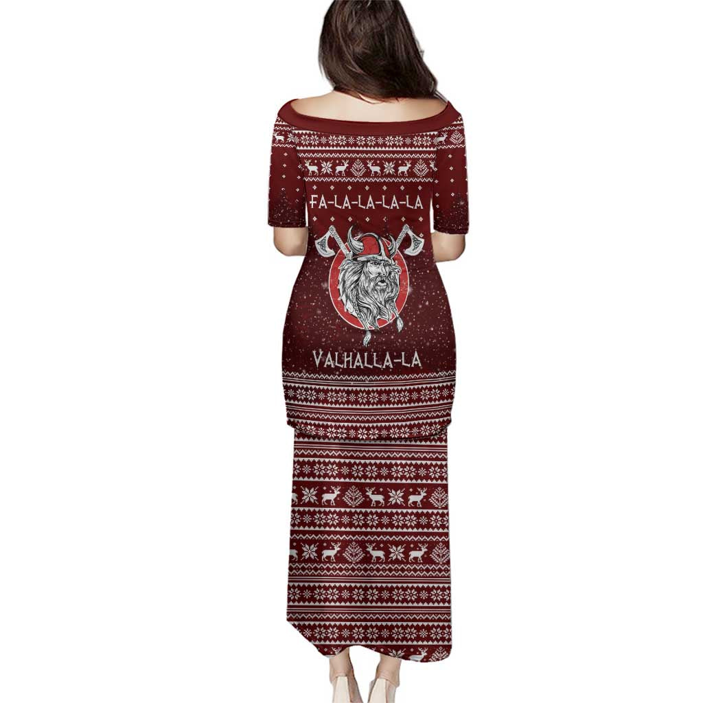 Vikings Fa La La La Christmas Family Matching Puletasi and Hawaiian Shirt Xmas Holiday Patterns - Wonder Print Shop