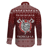 Vikings Fa La La La Christmas Family Matching Short Sleeve Bodycon Dress and Hawaiian Shirt Xmas Holiday Patterns - Wonder Print Shop