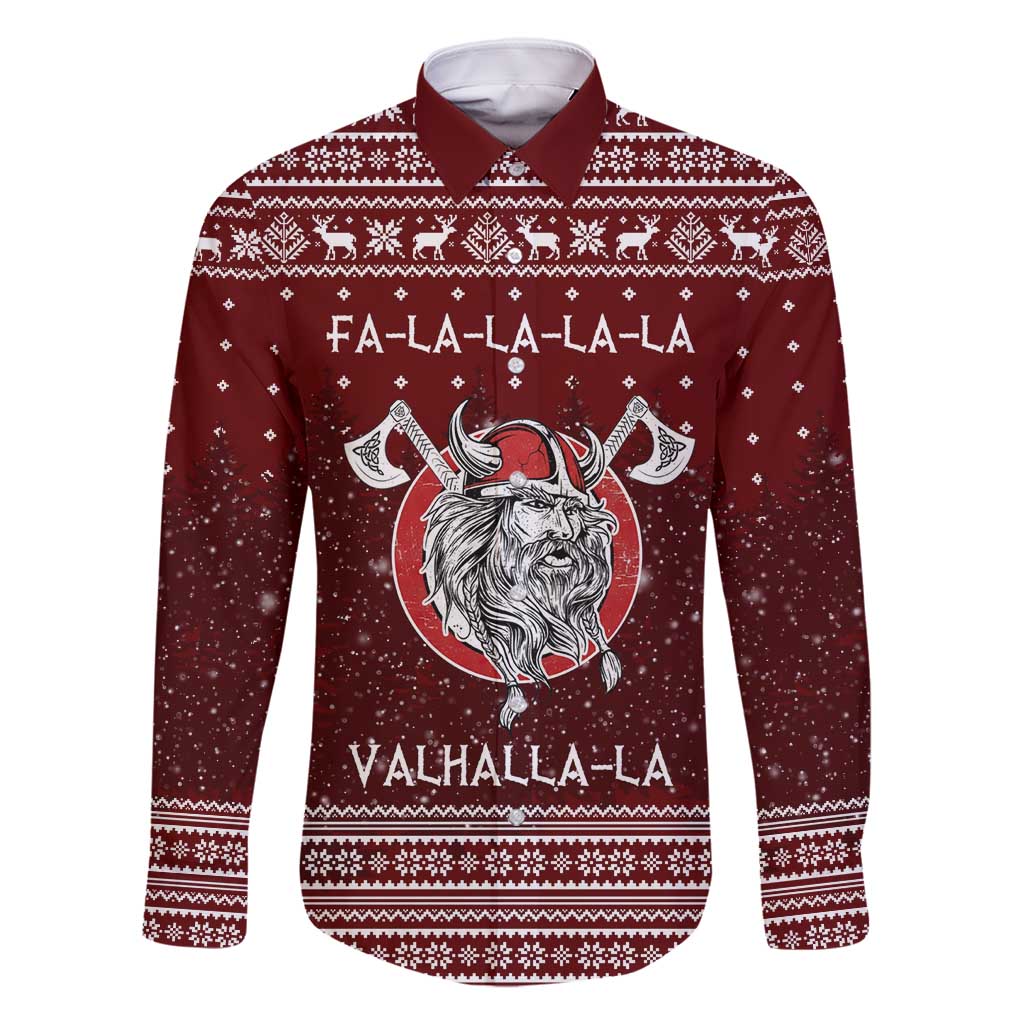 Vikings Fa La La La Christmas Family Matching Tank Maxi Dress and Hawaiian Shirt Xmas Holiday Patterns - Wonder Print Shop