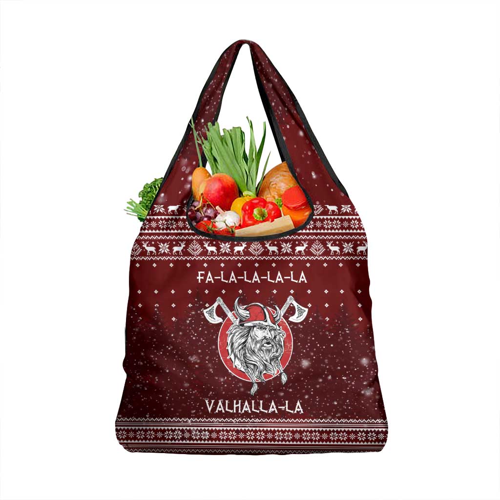 Vikings Fa La La La Christmas Grocery Bag Xmas Holiday Patterns - Wonder Print Shop