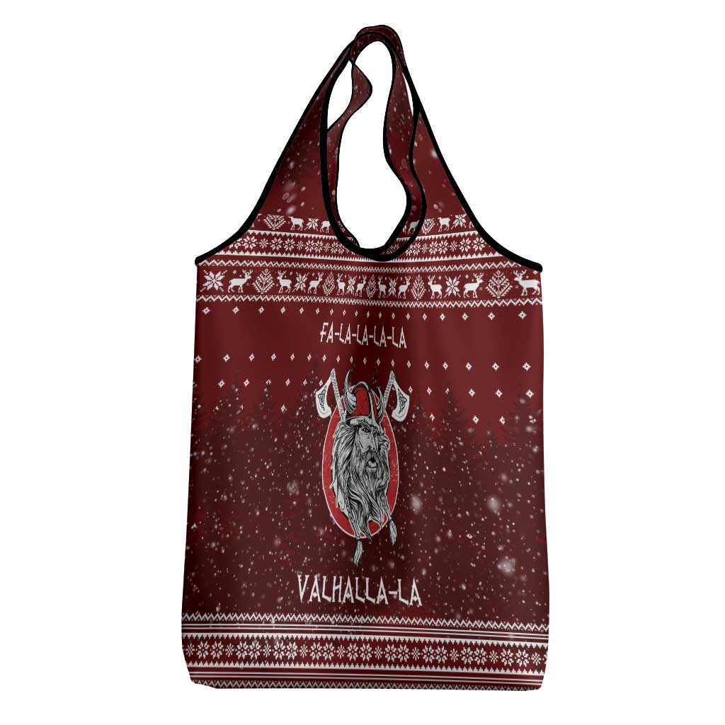 Vikings Fa La La La Christmas Grocery Bag Xmas Holiday Patterns - Wonder Print Shop