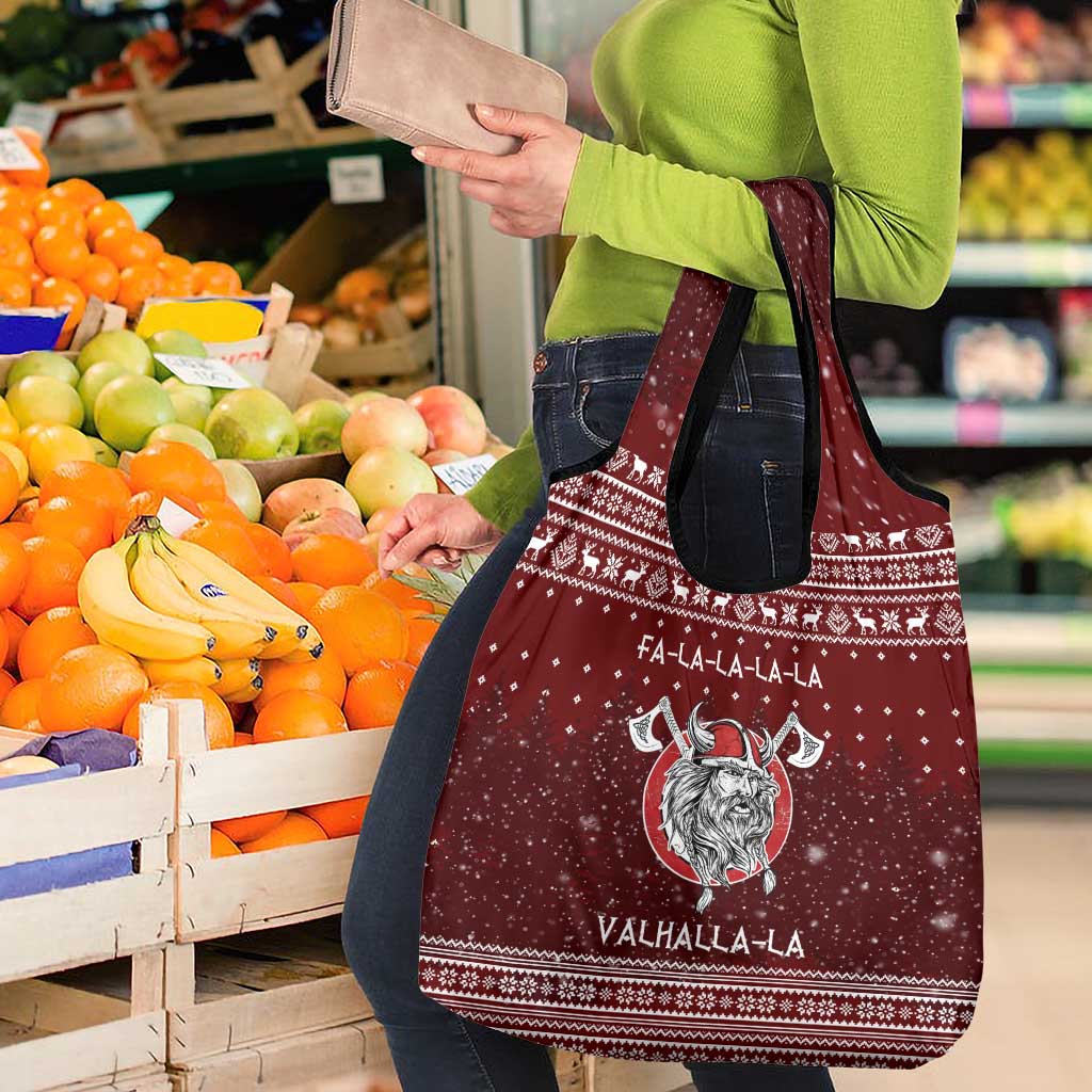 Vikings Fa La La La Christmas Grocery Bag Xmas Holiday Patterns - Wonder Print Shop