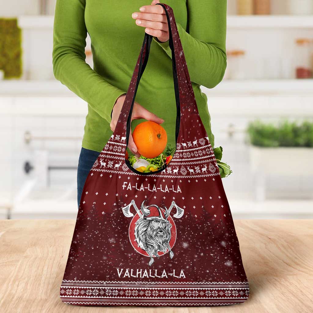 Vikings Fa La La La Christmas Grocery Bag Xmas Holiday Patterns - Wonder Print Shop