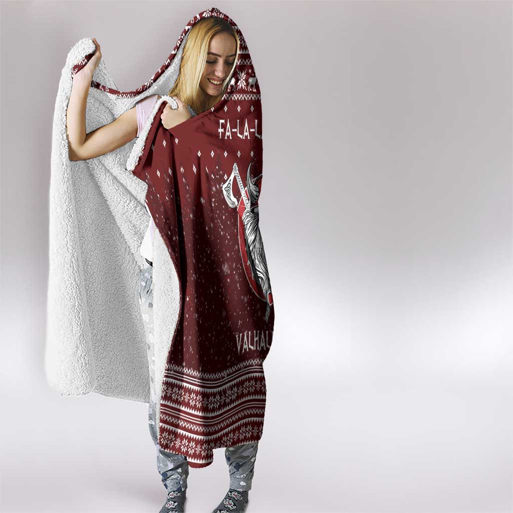Vikings Fa La La La Christmas Hooded Blanket Xmas Holiday Patterns - Wonder Print Shop
