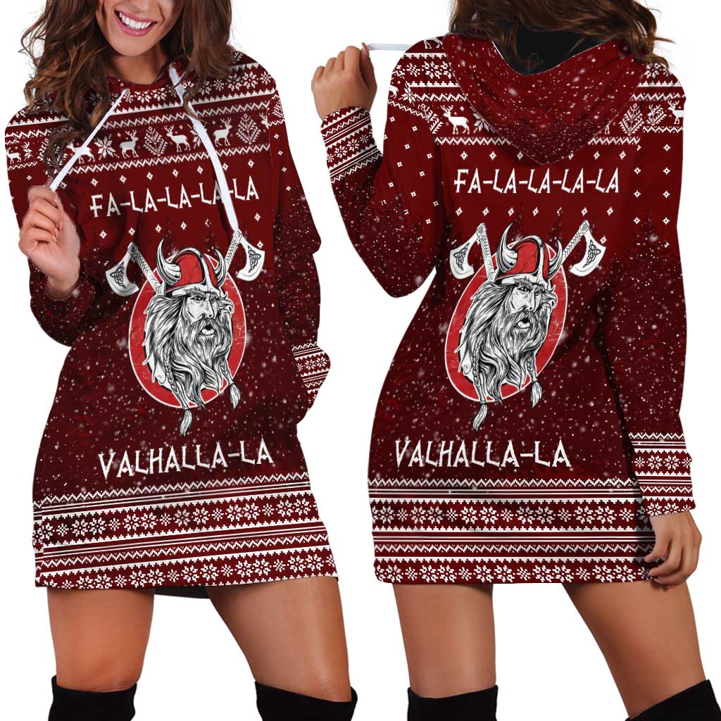 Vikings Fa La La La Christmas Hoodie Dress Xmas Holiday Patterns - Wonder Print Shop