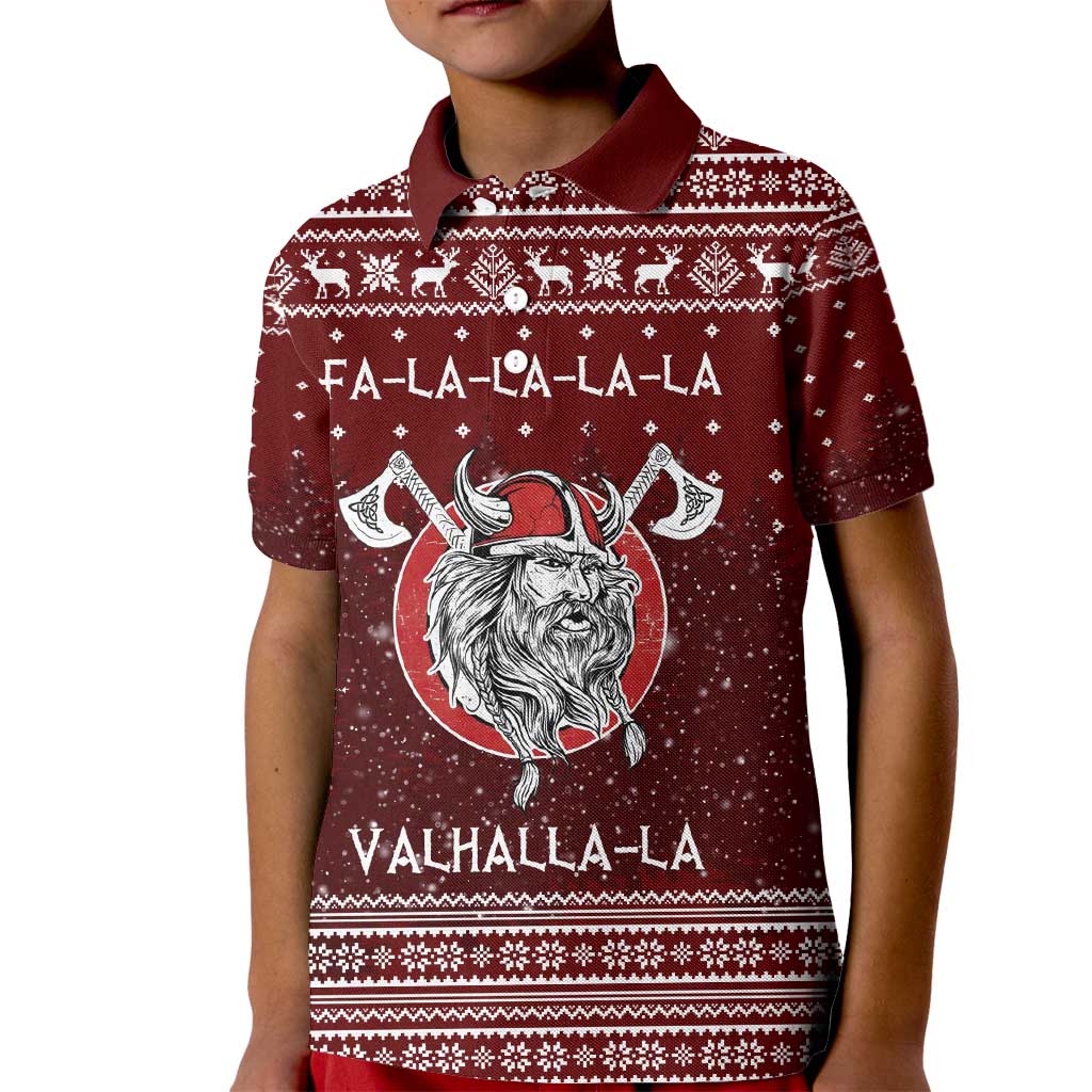 Vikings Fa La La La Christmas Kid Polo Shirt Xmas Holiday Patterns - Wonder Print Shop