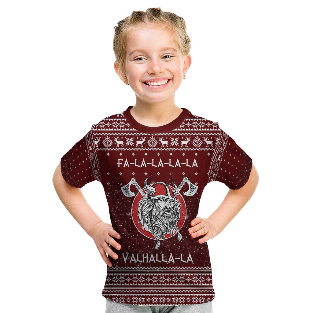 Vikings Fa La La La Christmas Kid T Shirt Xmas Holiday Patterns - Wonder Print Shop