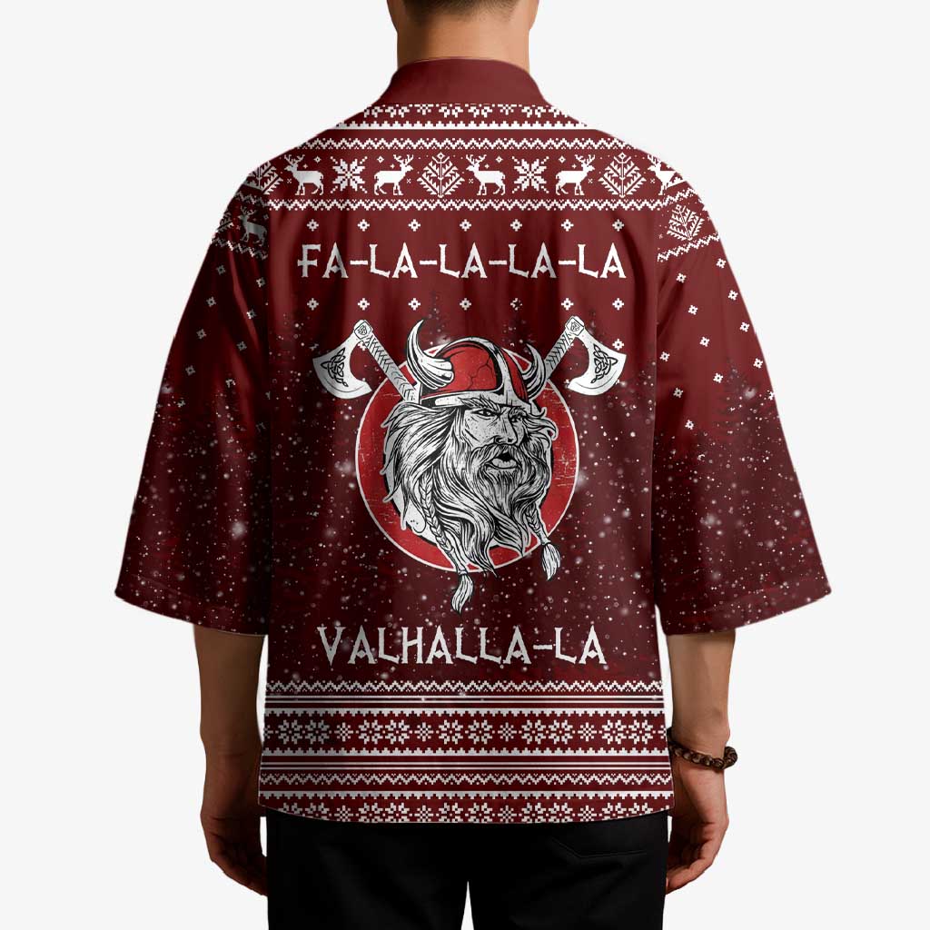 Vikings Fa La La La Christmas Kimono Xmas Holiday Patterns - Wonder Print Shop