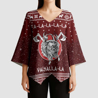 Vikings Fa La La La Christmas Kimono Sleeve Blouse Xmas Holiday Patterns - Wonder Print Shop