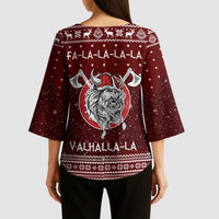 Vikings Fa La La La Christmas Kimono Sleeve Blouse Xmas Holiday Patterns - Wonder Print Shop