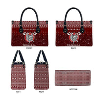 Vikings Fa La La La Christmas Leather Bag Xmas Holiday Patterns - Wonder Print Shop