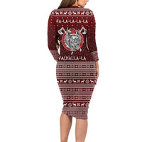 Vikings Fa La La La Christmas Long Sleeve Bodycon Dress Xmas Holiday Patterns - Wonder Print Shop
