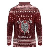 Vikings Fa La La La Christmas Long Sleeve Polo Shirt Xmas Holiday Patterns - Wonder Print Shop