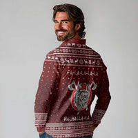 Vikings Fa La La La Christmas Long Sleeve Polo Shirt Xmas Holiday Patterns - Wonder Print Shop