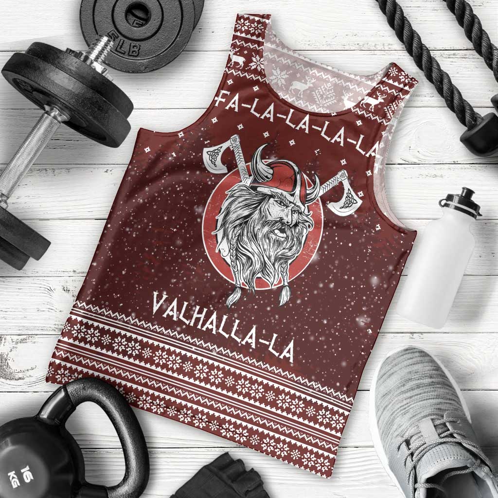 Vikings Fa La La La Christmas Men Tank Top Xmas Holiday Patterns - Wonder Print Shop