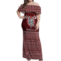 Vikings Fa La La La Christmas Off Shoulder Maxi Dress Xmas Holiday Patterns - Wonder Print Shop
