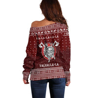Vikings Fa La La La Christmas Off Shoulder Sweater Xmas Holiday Patterns - Wonder Print Shop