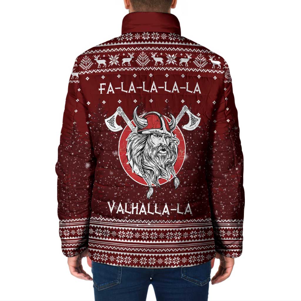 Vikings Fa La La La Christmas Padded Jacket Xmas Holiday Patterns - Wonder Print Shop