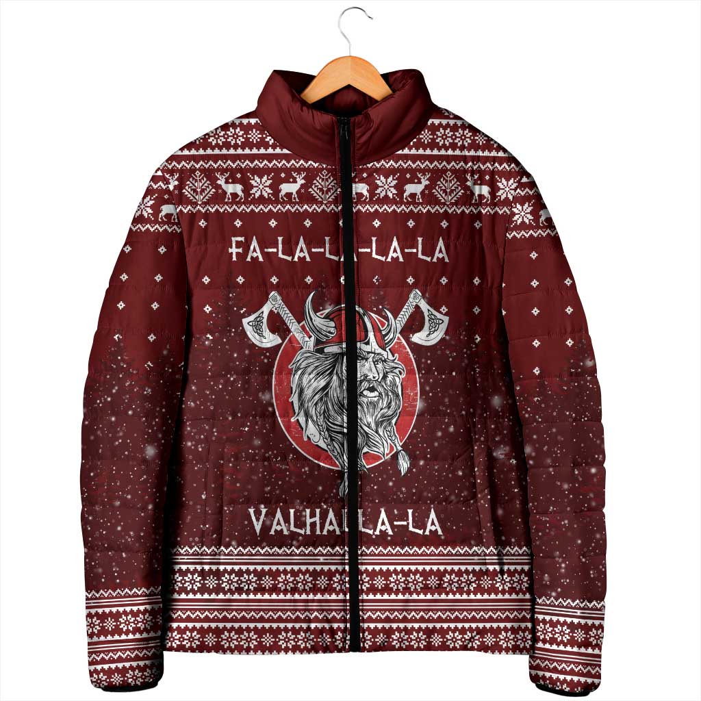 Vikings Fa La La La Christmas Padded Jacket Xmas Holiday Patterns - Wonder Print Shop
