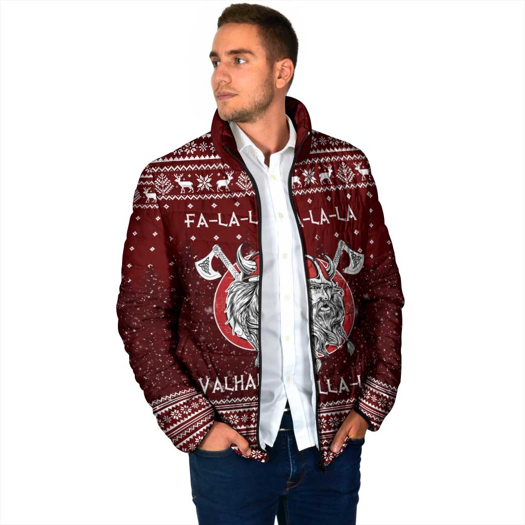 Vikings Fa La La La Christmas Padded Jacket Xmas Holiday Patterns - Wonder Print Shop