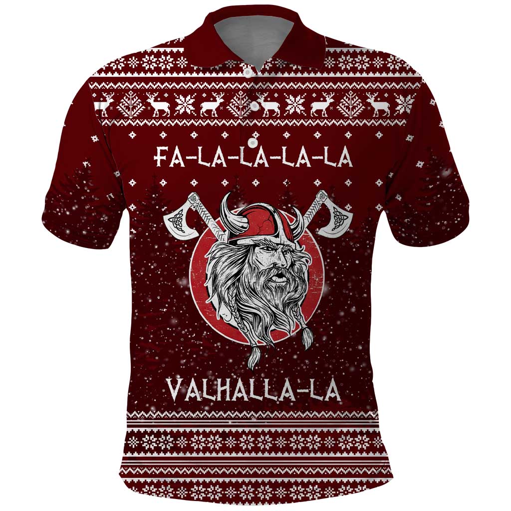 Vikings Fa La La La Christmas Polo Shirt Xmas Holiday Patterns - Wonder Print Shop