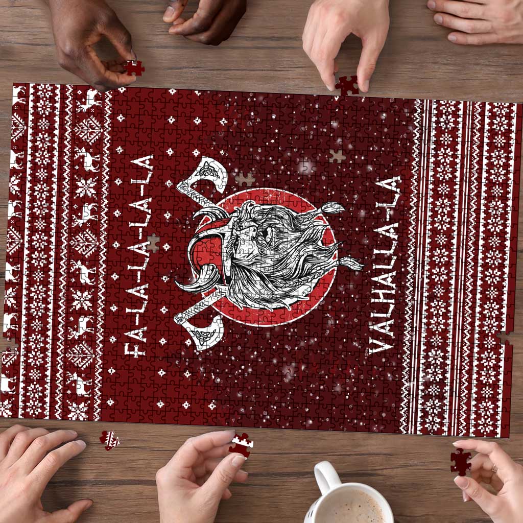 Vikings Fa La La La Christmas Puzzle Xmas Holiday Patterns - Wonder Print Shop