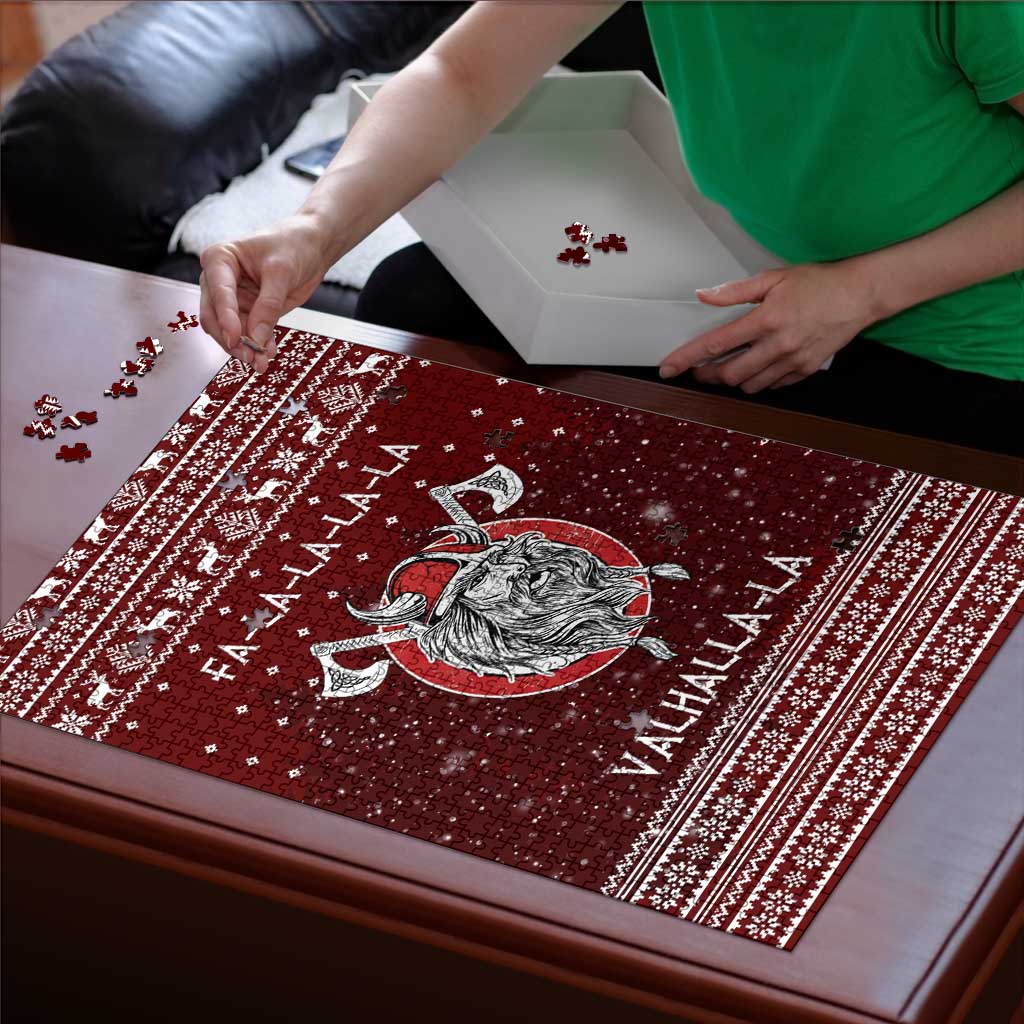 Vikings Fa La La La Christmas Puzzle Xmas Holiday Patterns - Wonder Print Shop