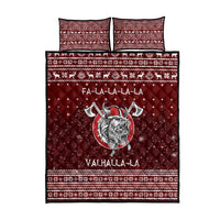 Vikings Fa La La La Christmas Quilt Bed Set Xmas Holiday Patterns - Wonder Print Shop