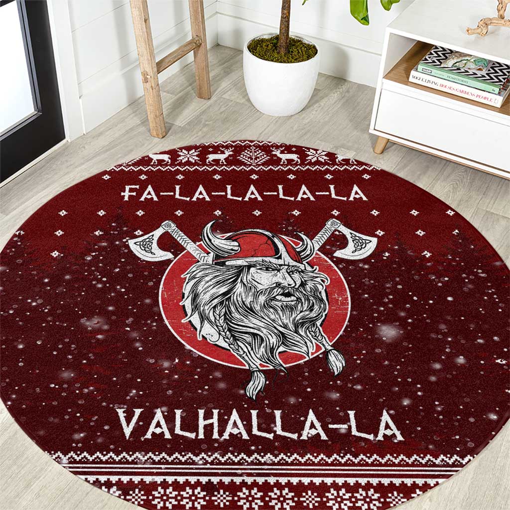 Vikings Fa La La La Christmas Round Carpet Xmas Holiday Patterns - Wonder Print Shop