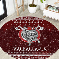 Vikings Fa La La La Christmas Round Carpet Xmas Holiday Patterns - Wonder Print Shop