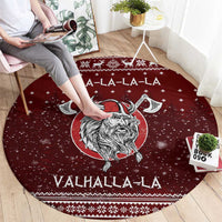 Vikings Fa La La La Christmas Round Carpet Xmas Holiday Patterns - Wonder Print Shop