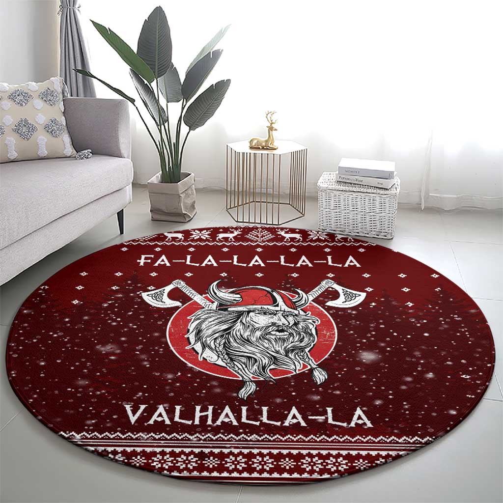 Vikings Fa La La La Christmas Round Carpet Xmas Holiday Patterns - Wonder Print Shop