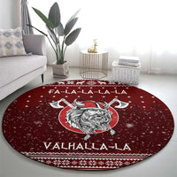 Vikings Fa La La La Christmas Round Carpet Xmas Holiday Patterns - Wonder Print Shop