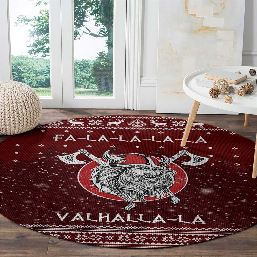 Vikings Fa La La La Christmas Round Carpet Xmas Holiday Patterns - Wonder Print Shop